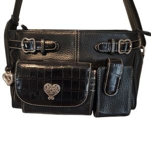 Brighton Pebble Leather French Kiss Liza Organizer Crossbody Bag